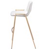 HomeRoots Set of Two 30" White And Gold Faux Leather And Steel Low Back Bar Height Bar Chairs - 4 of 4