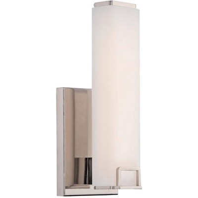 Minka Lavery Modern Wall Light Sconce Polished Nickel Hardwired 5 1/4" Fixture LED Etched Opal Glass Shade for Bedroom Bathroom