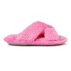 Dearfoams Kid's Girls Ava Crisscross Fuzzy Sparkle Slide Slipper - 2 of 4