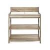 INFURNIC Decorative Storage Cabinets Barnside Changing Table with Safety Rails and Storage Shelves, Brown, 36"*19.25"*39.75" - 3 of 4