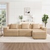 RISOKEYS Modular 3 Seat L Shape Sectional Boneless Sofa - Corduroy Cloud Sectional Couch with Deep Seat,Pillows & 1 Movable Ottoman - 2 of 4