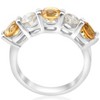 Pompeii3 2 1/2ct Citrine & Diamond 5-Stone Ring 14K White Gold - 3 of 4