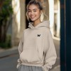 Dalix Butterfly Embroidery Relaxed Hoodie Soft Fleece Sweatshirt Fit Lounge Womens - 3 of 4