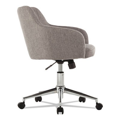 Gray Tweed Mid-Back Swivel Office Chair with Chrome Base