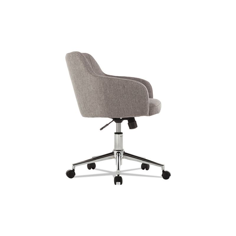 Alera Alera Captain Series Mid-Back Chair, Supports Up to 275 lb, 17.5" to 20.5" Seat Height, Gray Tweed Seat/Back, Chrome Base, 3 of 5