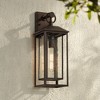 John Timberland Califa 20" High Traditional Outdoor Wall Light Fixture Mount Porch House Exterior Weatherproof Brown Bronze Finish Clear Glass Shade - 2 of 4