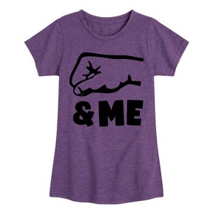 Girls' - Instant Message - Daddy And Me Fist Bump Fitted Short Sleeve Graphic T-Shirt - 1 of 4