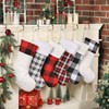 Buffalo Plaid Stockings Set 6 Large Traditional Red and Black Xmas Stockings Mantel Fireplace Hanging Decor Holiday Indoor 20 Inch - 2 of 4