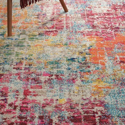 Ivory Abstract Tufted 26.5'' Synthetic Runner Rug