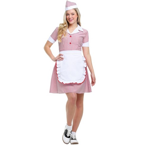 Women's Plus Size Diner Doll Costume - 50's Retro Costumes