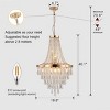 BAOURE 20in Modern Crystal Pendant Chandelier with Golden Finish – Elegant 11-Light Hanging Light Fixture Tiered Design for Dining Room, Living Room - 3 of 4