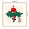 Amanti Art Spruced Up Santa on Bicycle by Jenny Frean Wood Framed Wall Art Print 25 in. x 25 in. - 4 of 4