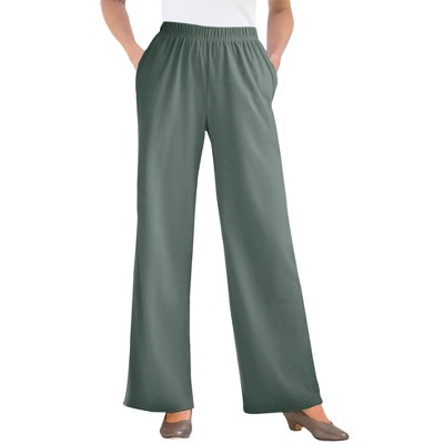 Woman Within Plus Size Tall 7-Day Knit Wide-Leg Pant