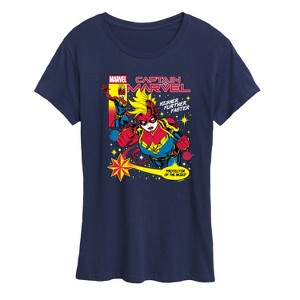 Women's - Marvel - Captain Marvel Comic Short Sleeve Graphic T-Shirt - 1 of 4