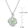 EVERLY JEWELRY | Sterling Silver 0.06 CT TW Diamond And 6 1/2 CT TGW Green Quartz Fashion Pendant With Chain, 18-inch - 2 of 4