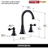 Mixxidea 3 Hole Two Handle Bathroom Faucet Matte Black - 3 of 3