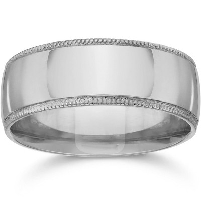 Pompeii3 Milgrain Comfort Fit Wedding Band 14K White Gold