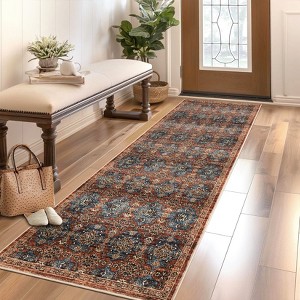 Garvee Machine Washable Area Rug with Non-Slip Backing Soft Easy Clean Low Pile Runner Rug for Living Room Bedroom Dining Room - 1 of 4