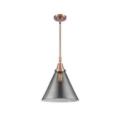 Cone - 1 Light Stem Hung Mini Pendant In Industrial Style-17.13 Inches Tall and 12 Inches Wide