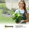 Resenkos Patio Planting Bed, Raised Garden Bed,7' x 3' x 1' Raised Garden Bed Set, 2PCS Raised Beds with Metal Plant Stakes, Silver - 3 of 4