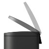 Step-On Stainless Steel Trash Can with Soft-Close Lid, 2.6 Gallon / 10L Slim Garbage Bin with Inner Bucket for Bathroom or Bedroom - 4 of 4
