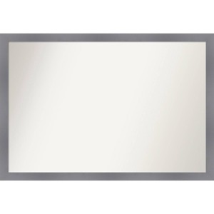 39"x27" Non-Beveled Edwin Wood Bathroom Wall Mirror Gray - Amanti Art: Modern Rectangle, Wall Mount - 1 of 4