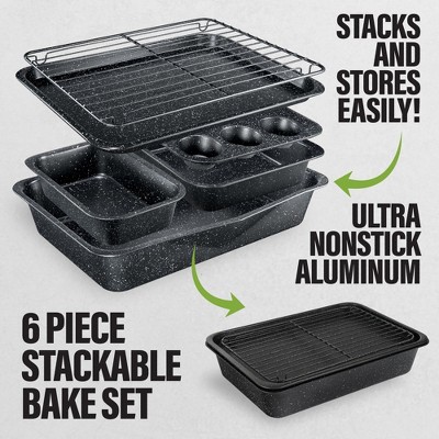 Granitestone Black 6-Piece Nonstick Aluminum Bakeware Set