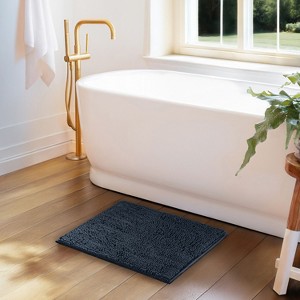 Soft Absorbent Chenille Bath Mat Rug with Anti-Skid Rubber Backing - Becky Cameron - 1 of 4