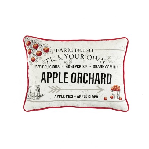 Cider Mill Applique Apple Truck Pillow 14x22 - Allysons Place