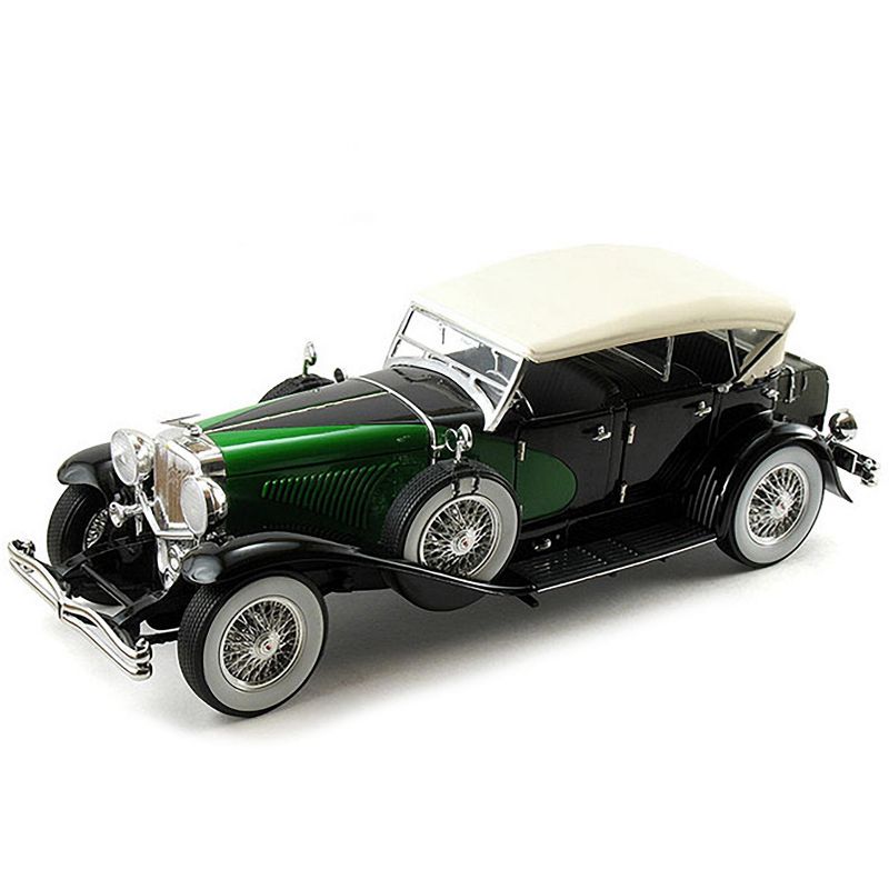 1934 Duesenberg Model J Black and Green with Cream Top 1/18 Diecast Model Car by Signature Models, 2 of 4