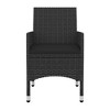 vidaXL 3 Piece Patio Dining Set with Cushions Poly Rattan and Glass - 4 of 4