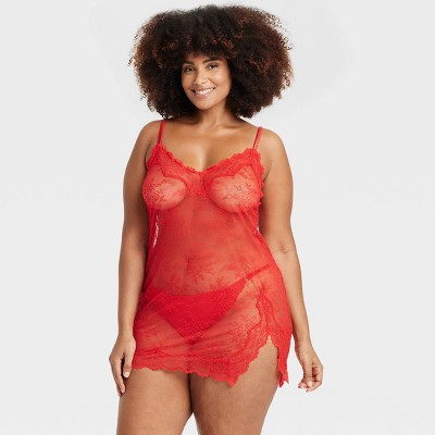 Women's Allover Lace Lingerie Slip Dress - Auden