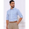 INSPIRE CHIC Men's Long Sleeve Checked Point Collar Plaid Dress Shirt - 4 of 4