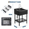 Stainless Steel Utility Sink with Faucet, Freestanding Single Bowl Commercial Sink with Adjustable Legs - 2 of 4
