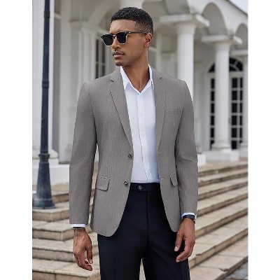 COOFANDY Mens Casual Blazer Slim Fit Suit Jacket Two Button Lightweight Sport Coat Grey L — фото 3