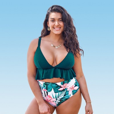 plus size frill bikini