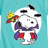Girls' - Peanuts - Snoopy Woodstock Vampire Fitted Short Sleeve Graphic T-Shirt - 2 of 4