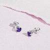 Girl's Classic CZ Birthstone Solitaire Screw Back Sterling Silver Earrings - In Season Jewelry - 4 of 4