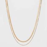 Curb and Snake Chain Layered Multi-Strand Necklace - Universal Thread™ Worn Gold