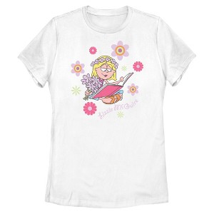 Womens Lizzie McGuire Floral Book Teen T Shirt - 1 of 4
