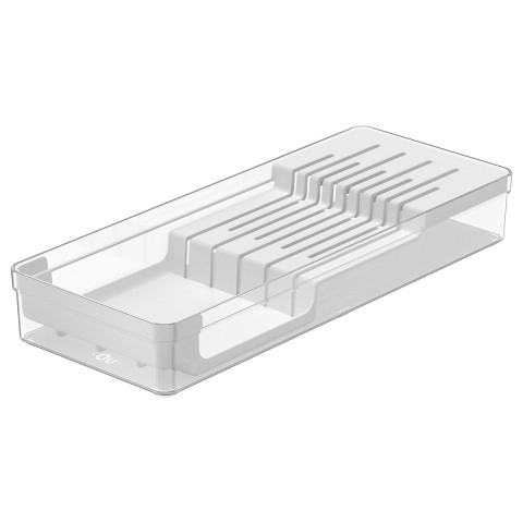 OU In Drawer Knife Organizer, Compact Knife Holder, Utensil Storage Drawer Insert, Kitchen Organizer, Hand Wash