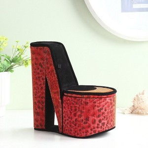 CAVINAS 9" Display Jewelry Box Hidden Storage High Heel Shoe Design Jewelry Armoire Organizer - 1 of 4