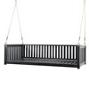 Whisen Minimalist Twin Size Wooden Porch Swing Bed with Secure Sloped Design & Rope Hanging System for Patio or Backyard - 3 of 4