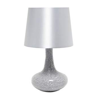  Mosaic Tiled Glass Genie Table Lamp with Fabric Shade - Simple Designs