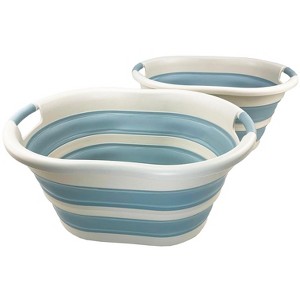 SAMMART 36L (9.5Gallons) Collapsible Oval Plastic Laundry Basket/ Tub - 1 of 4