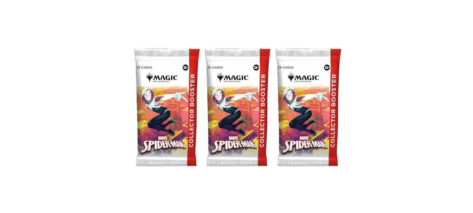 Magic the Gathering 3 Packs Magic The Gathering Collector Booster Pack Lot MTG Marvel's Spider-Man