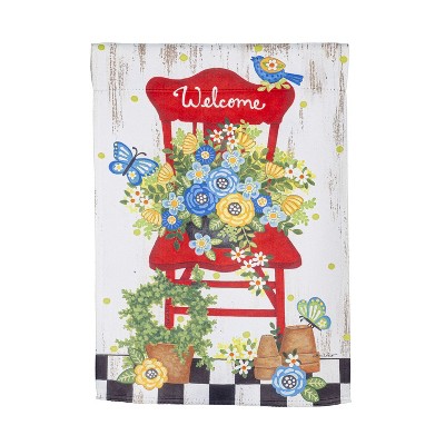 Floral Chair Garden Suede Flag