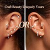 Hypoallergenic 20G Gold Flat Back Earrings - Surgical Steel Cartilage Studs, Stackable Set for Multiple Piercings - 2 of 4