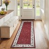 Washable Floral Kitchen Rug, Non-Slip, Low Pile Geometric Bordered Mat for Hallway, Bathroom, Entryway, Soft Non-Shed - 2 of 4