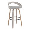LumiSource Set of 2 Grotto Barstools Light Gray Wood/Light Gray Fabric - 2 of 4